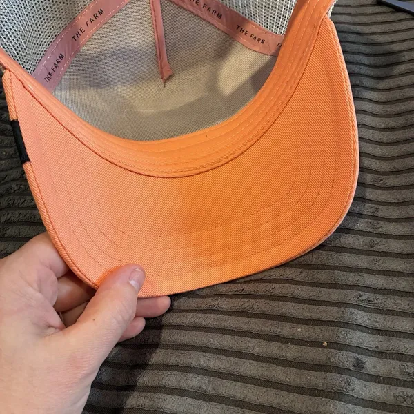 Goorin Bros The Farm Queen Bee Trucker Hat Coral Pink White Mesh Snapback Cap - Image 6