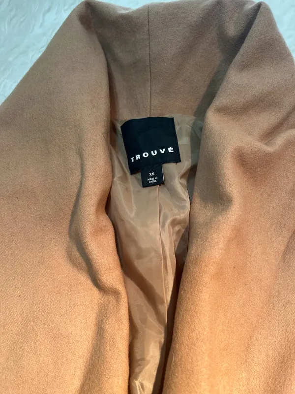 Trouve Wool Blend Coat Women’s Size XS Tan - Image 8