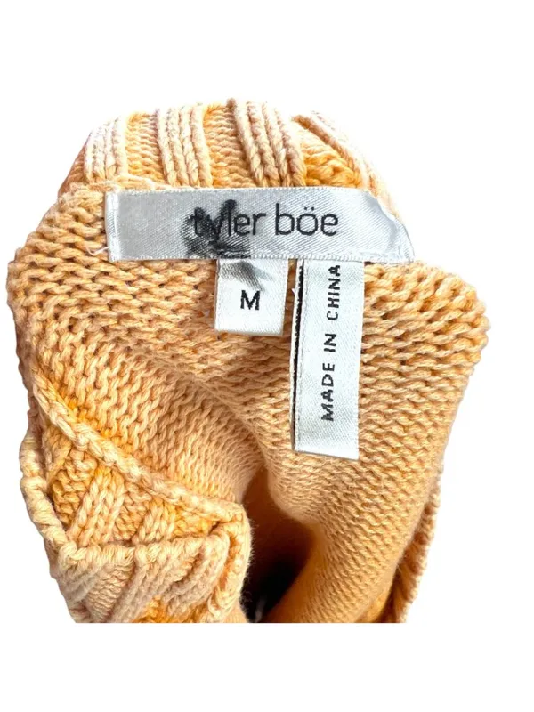 Tyler Bōe Mineral Wash Sweater Yellow Minimalist Preppy Luxury Size Medium - Image 8