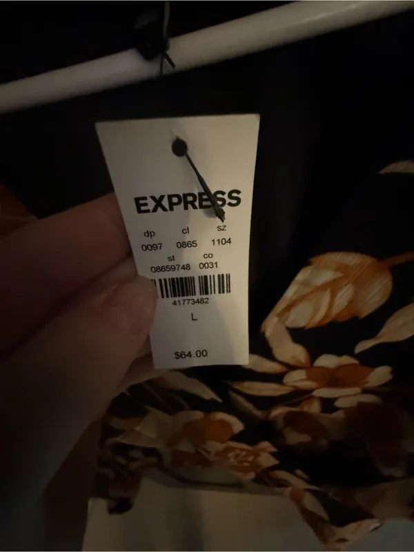 Express Floral Wrap Blouse - Black, Brown, Cream - Image 3