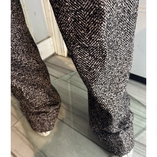 Vintage Carlisle Black White Marled tweed herringbone Pant Suit Wool Blend 12 - Image 12