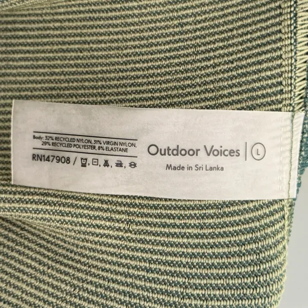 Outdoor Voices Seamless Ribbed 7/8 Length Leggings Green Women’s Size Large - Image 8