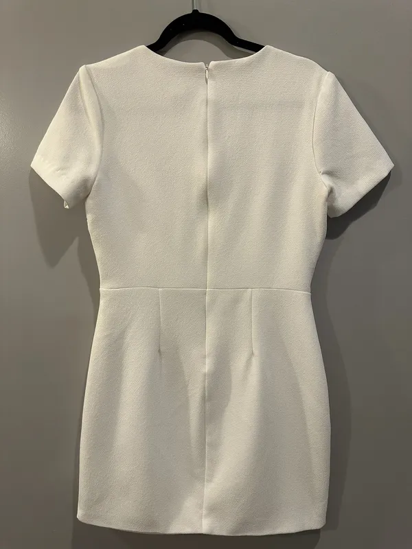 Karlie Off-White Textured Cutout Mini Dress - Image 2