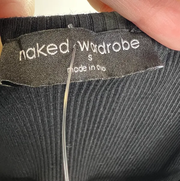 Naked Wardrobe Crop Ribbed Tank Top Small Black - Image 6