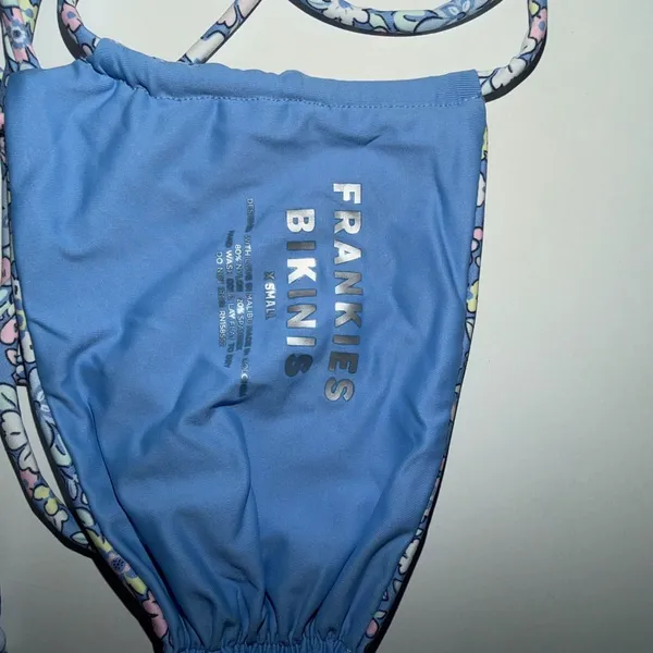Frankie's Bikinis Floral Blue Bikini Top - Image 2