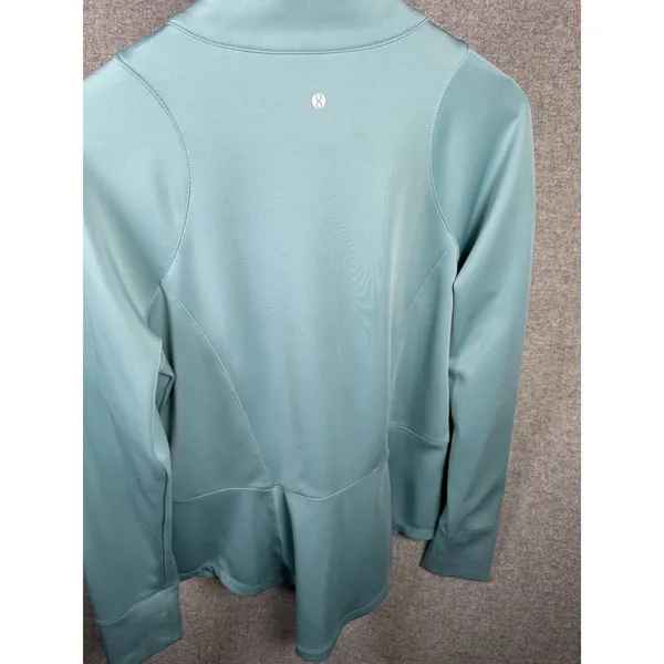 Layer 8 Medium Womens Zip Athletic‎ Top Long Sleeve Blue Golf Stretch Mock Neck - Image 13