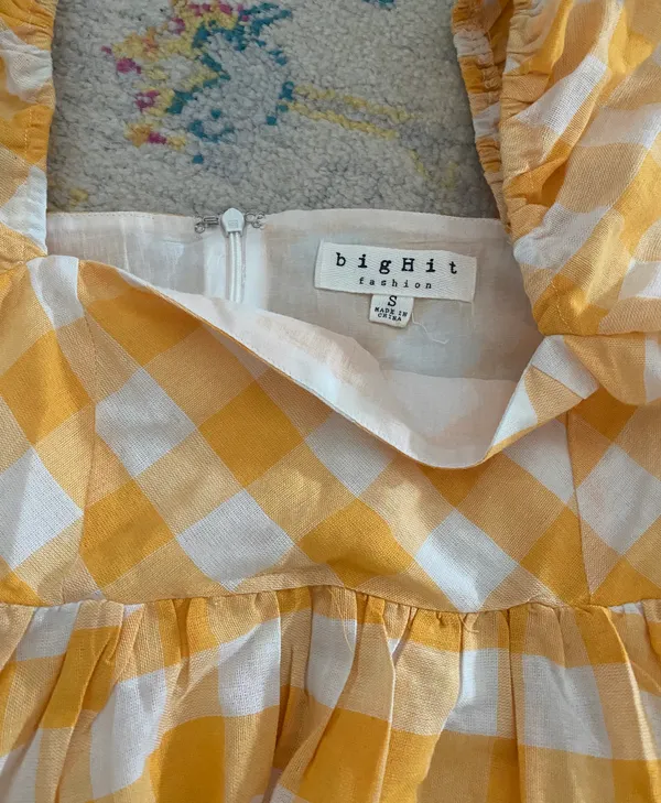Boutique Gingham Babydoll Dress - Image 4