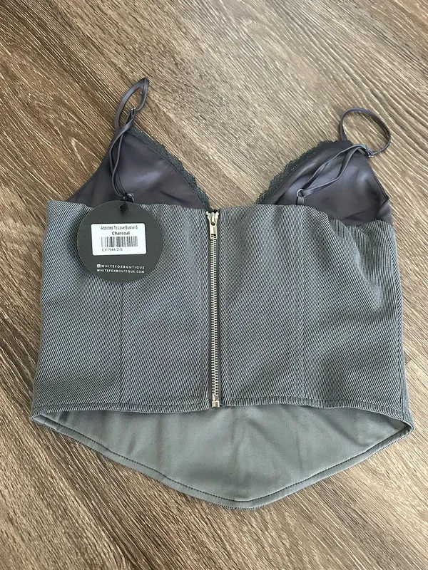 White Fox Corset Grey Boutique Top - Image 2