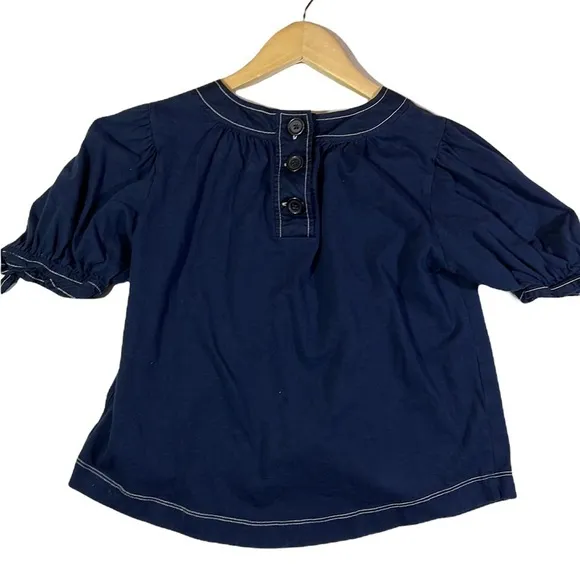 Anthropologie Rialto Navy Blue Tie Sleeve‎ Shirt - Image 10