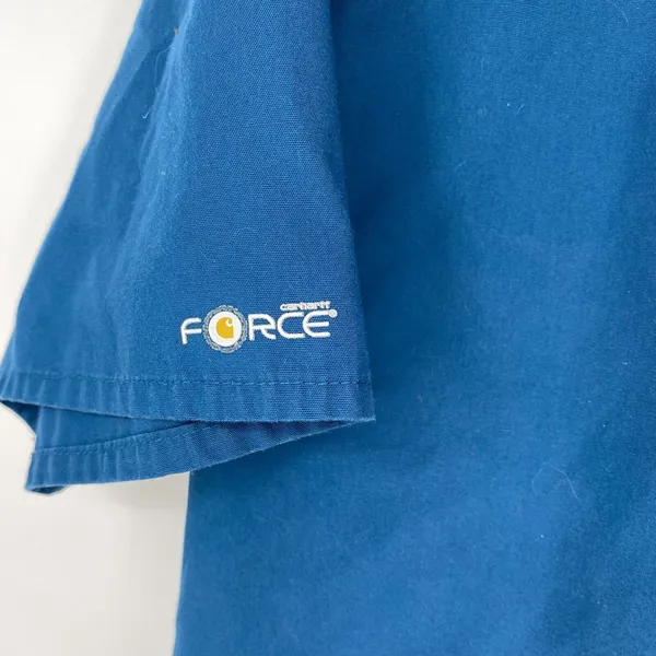 Carhartt Force Scrub Top Mens Small Blue V Neck Medical Shirt - Image 5