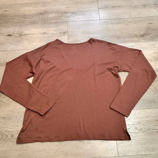 Girlfriend Collective Top‎ Small S Long Sleeve Brown Casual Everyday Essential - Image 2