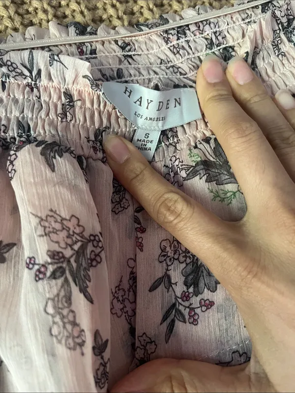 Hayden Pink Floral Off-Shoulder Ruffle Dress - Image 2