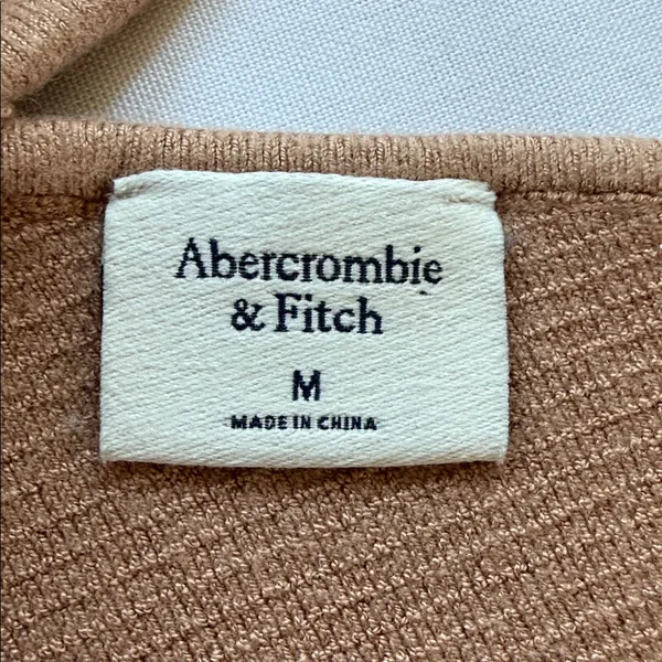 Abercrombie & Fitch Ribbed Knit Crop Tank Top Brown V-Neck Sleeveless Womens Med - Image 4