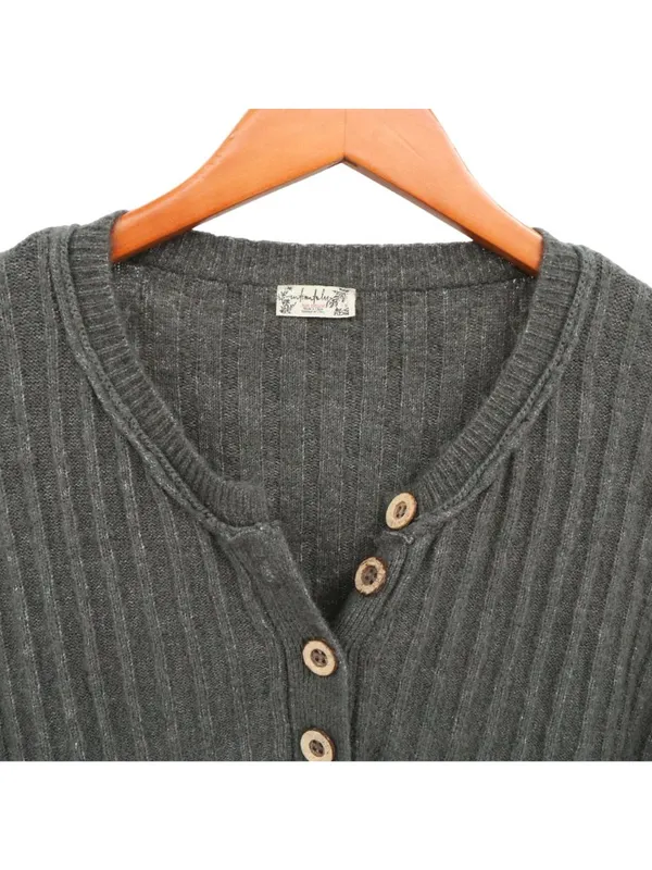 Free People Intimately Around the Clock Pullover Henley Button Sweater XS - Image 3
