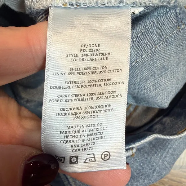 Re/Done Low Rise Bell Bottom Flare Jeans Lake Blue Size 10/30‎ - Image 6