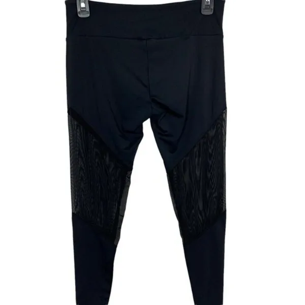 Onzie Black Lace Leggings‎ M L High Rise Yoga Gym Activewear Stretch - Image 4