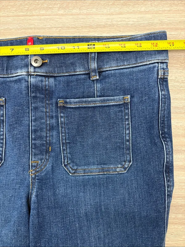 Spanx Everywhere Patch Pocket Flare Leg Jeans Women Size Large Tall #20850T - Image 6