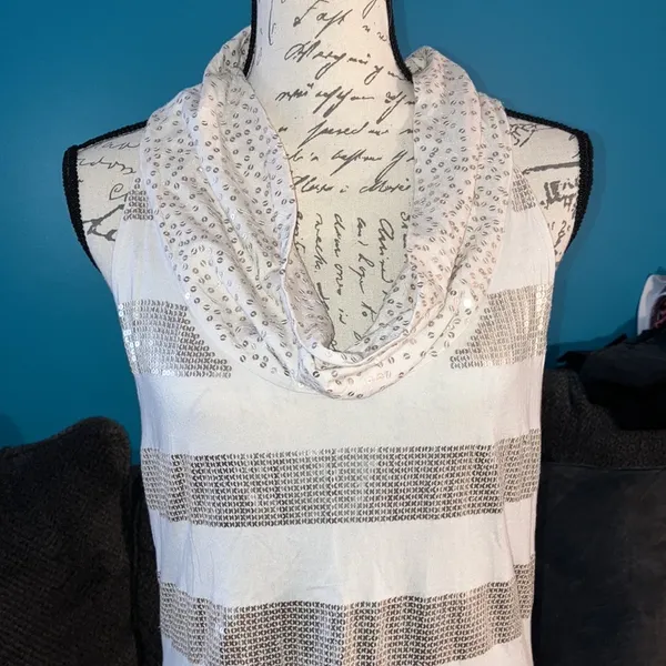 WHBM Sequined Cowl Neck Tank, Large - Image 2