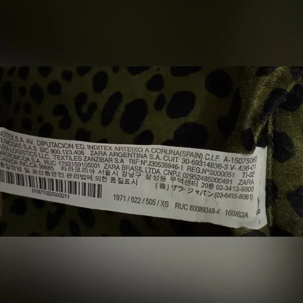 Zara | NWOT Turkey Olive Green Leopard Print High Waist Straight Leg Pants (XS) - Image 12