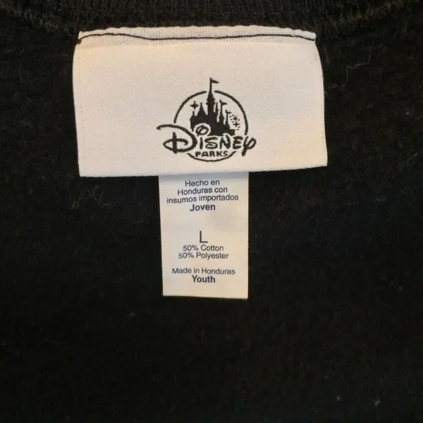 Disney parks Christmas Mickey Santa black sweatshirt large - Image 7