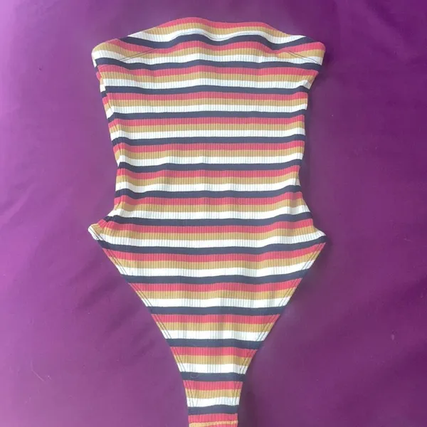 OUT FROM UNDER mj Tube Bodysuit Striped / Ribbed Small S - Image 2