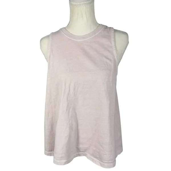 Double Zero Tank Top Womens Medium Blush Pink Slub Knit Flowy Sleeveless - Image 3
