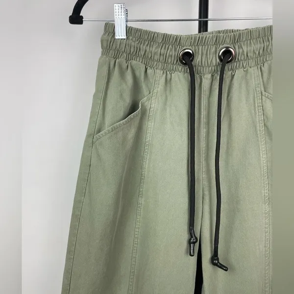 Zara‎ Green Pull On Elastic Drawstring Waist Jogger Style Trousers - Image 6