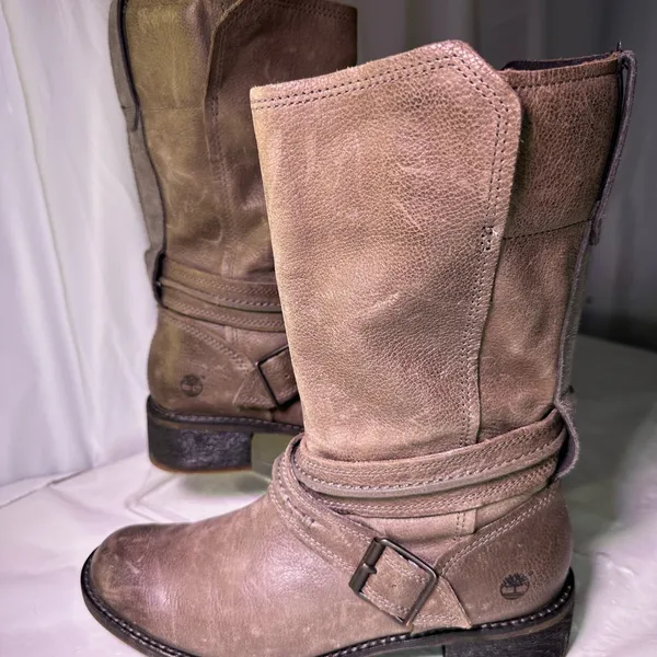 Timberland Women's Tan Leather Heeled Boots - Image 4