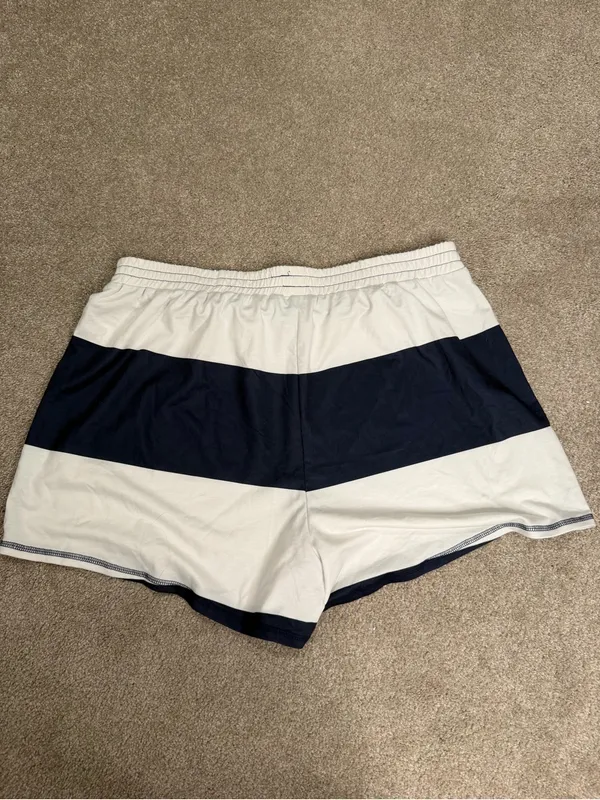 Navy White Colorblock Striped Pull On Lounge Shorts Size XXL - Image 3