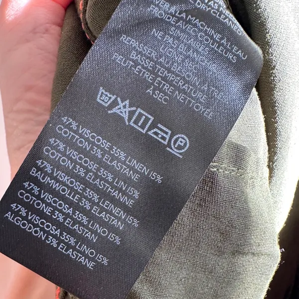 Maeve Anthropologie The Colette Wide Leg Crop Pants Olive Green 27 Linen Blend - Image 5