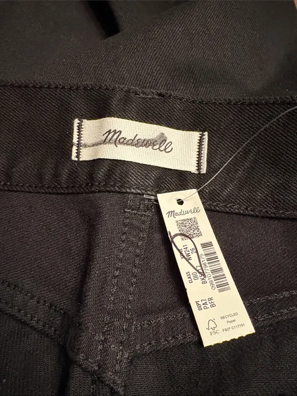 Madewell women’s The Balloon Jean rigid denim barrel leg black Size 26 NWT - Image 10