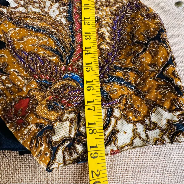 Vintage Kenar Women's Rayon Beaded Veast Size Medium - Image 11