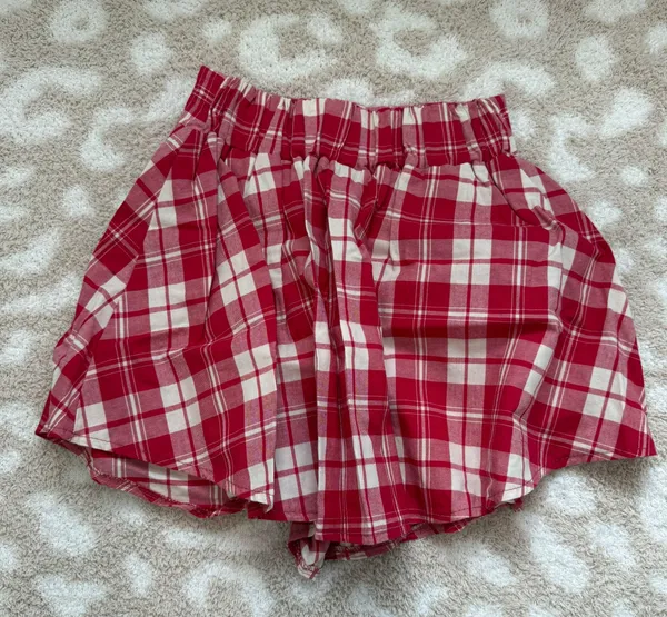 Boutique Plaid Skort Red - Image 2