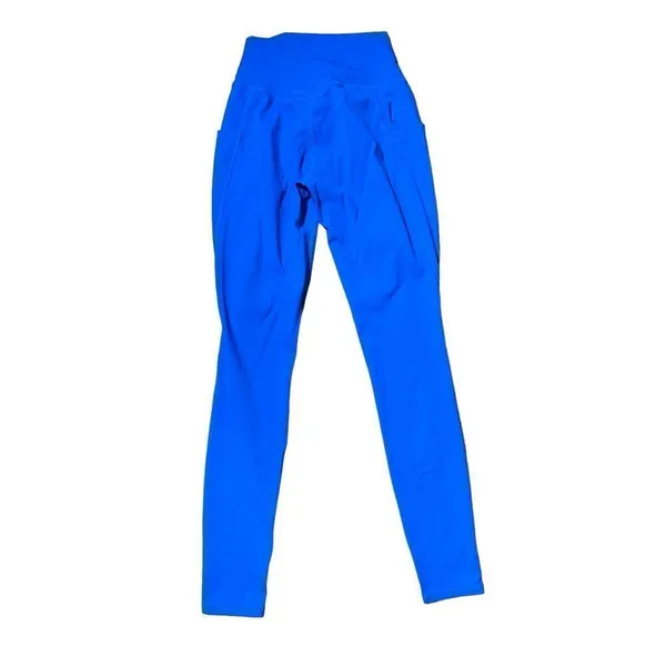 Womens bright blue full‎ length leggings athletic pants sz Small - Image 2