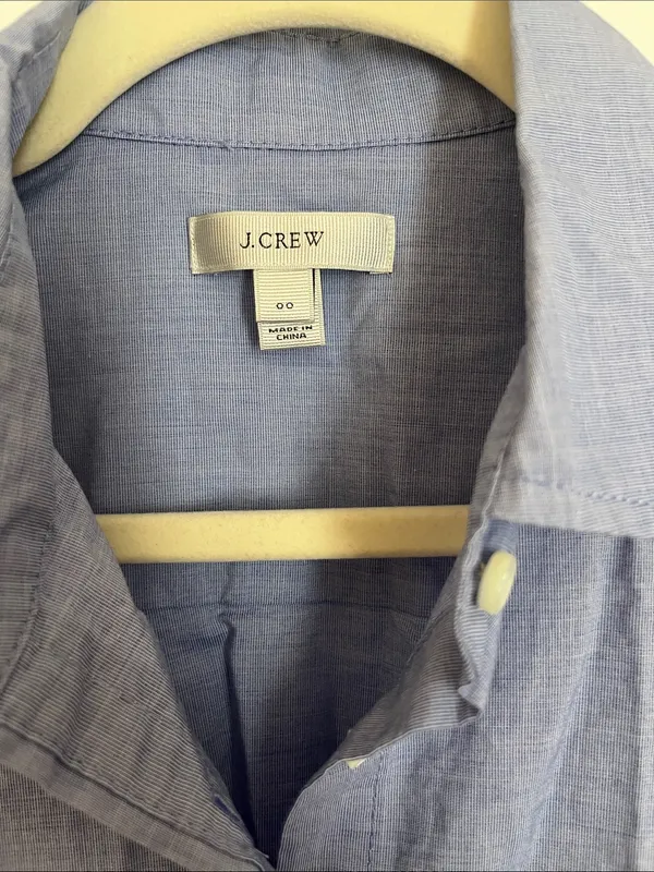 J. Crew Light Blue Button-Front Shirt Dress with Waist Tie - Image 4