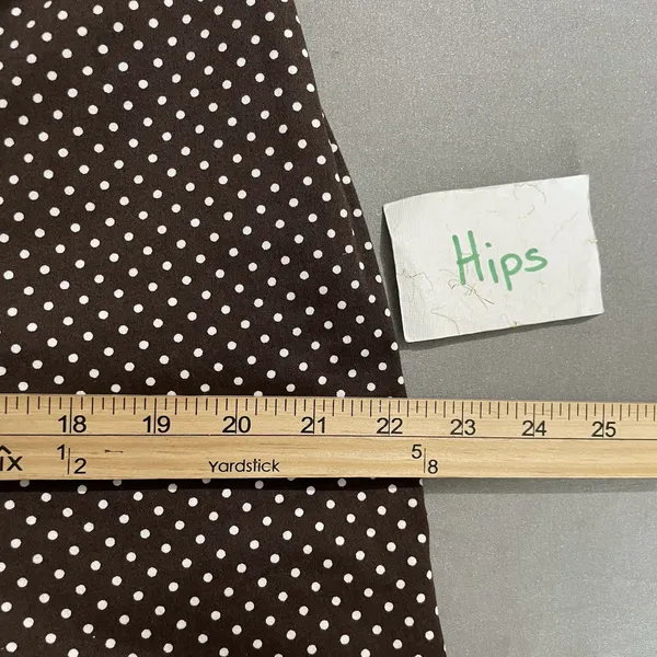 DFA New York Size 14 Dark Brown Polka Dot High Waisted Bermuda Shorts Preppy - Image 9