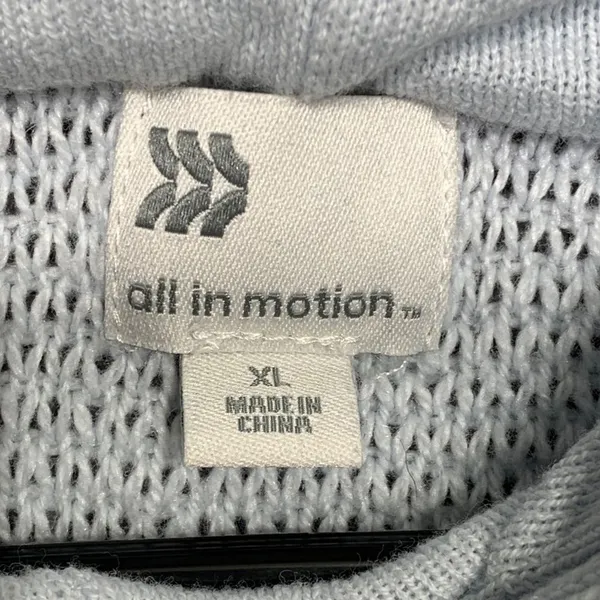 All In Motion Knit Hoodie Womens XL Blue‎ Cropped Textured Pullover Sweater - Image 2