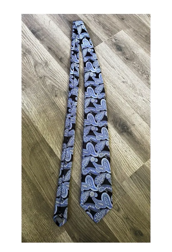 Tie Robert Talbott Nordstrom Best Of Class Silk Blue Abstract 58" 3.75" - Image 4