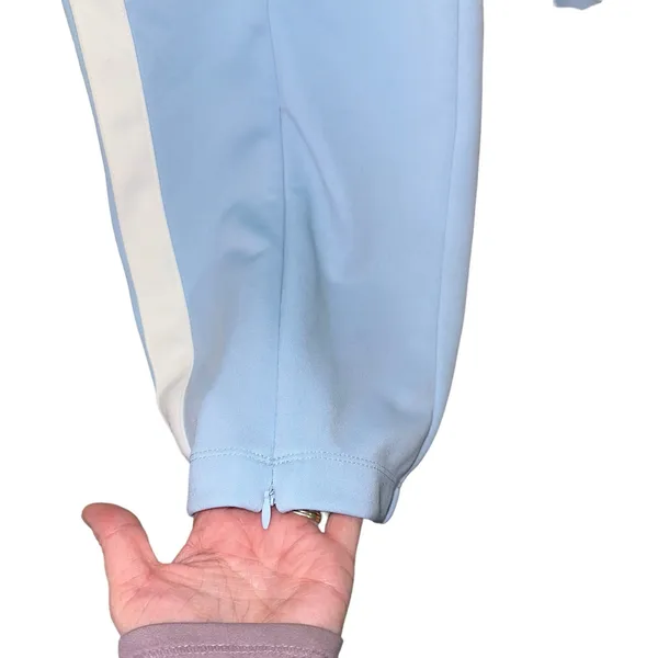 Wild Fable Blue Track Pants Medium White Brown Side Stripe‎ Athleisure - Image 2