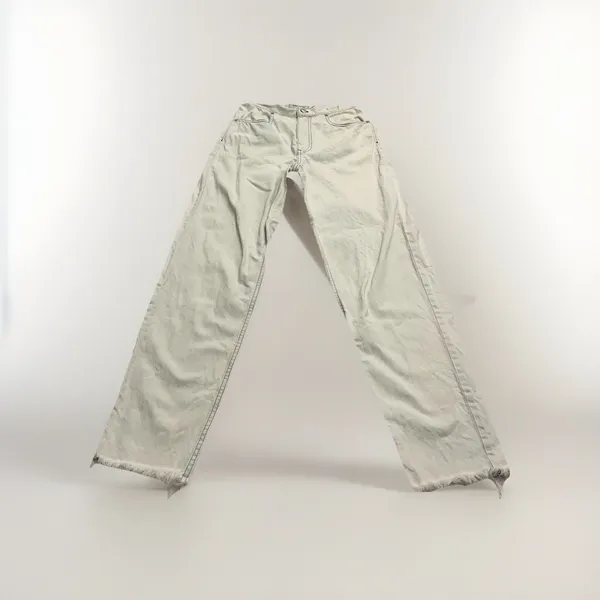 Madewell Women’s Size 26 Tapered Wide Leg Crop Jeans Frayed Hem Acid Wash - Image 3