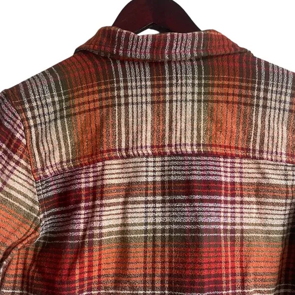Giselle Apparel Women Zip‎ Front Plaid Shacket Small Orange Cabincore Western - Image 2