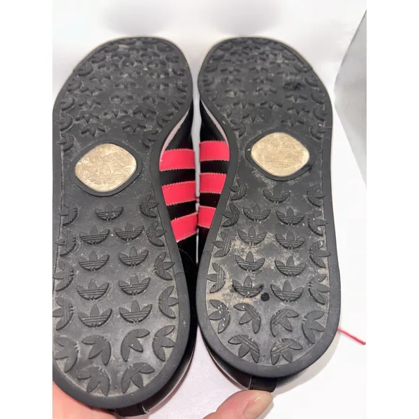 Adidas Samoa W9 M7.5 Black Pink Leather Sneakers White Toe Retro‎ Low Top Shoes - Image 7