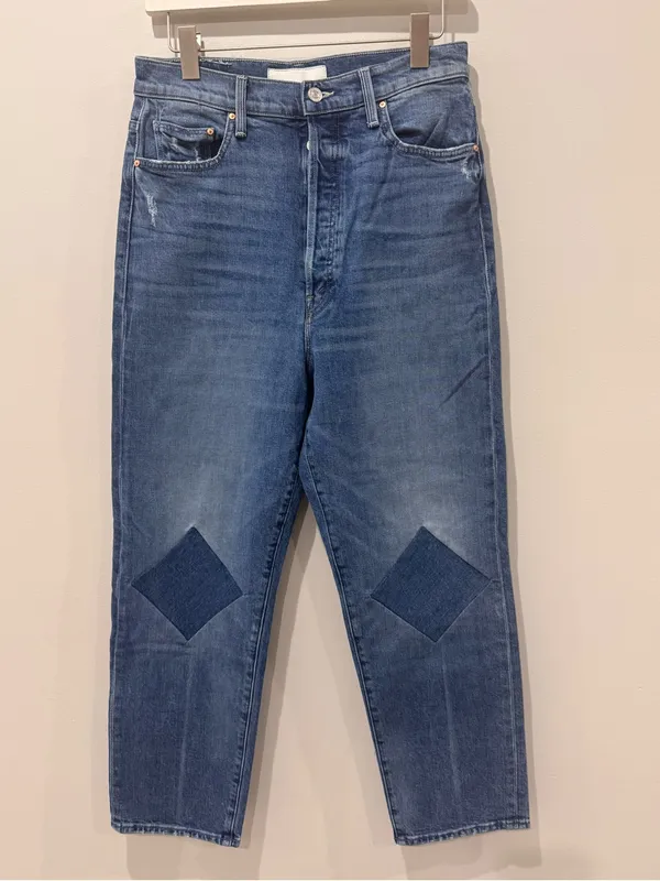 MOTHER SUPERIOR Sz 29 Patch Knee Women's The Tune Up Crop Jean - Image 2