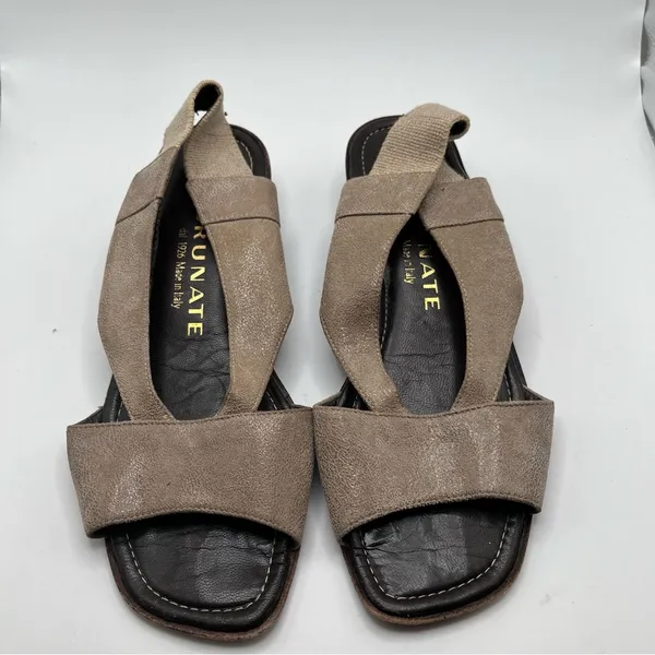 Brunate brown suede Sandals IT 37 US 7 Italian Designer Heels Dress VTG - Image 4