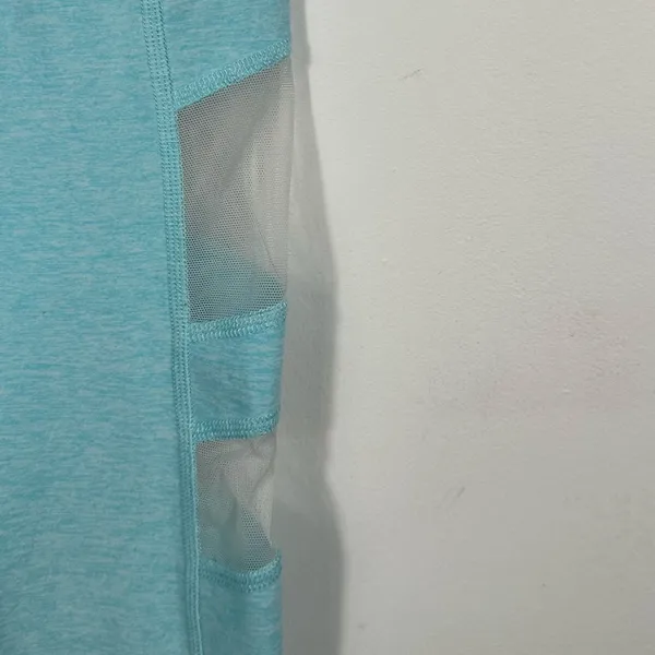Beyond Yoga Leggings Small‎ Aqua Blue Mesh Panel High Rise Yoga Pants - Image 6