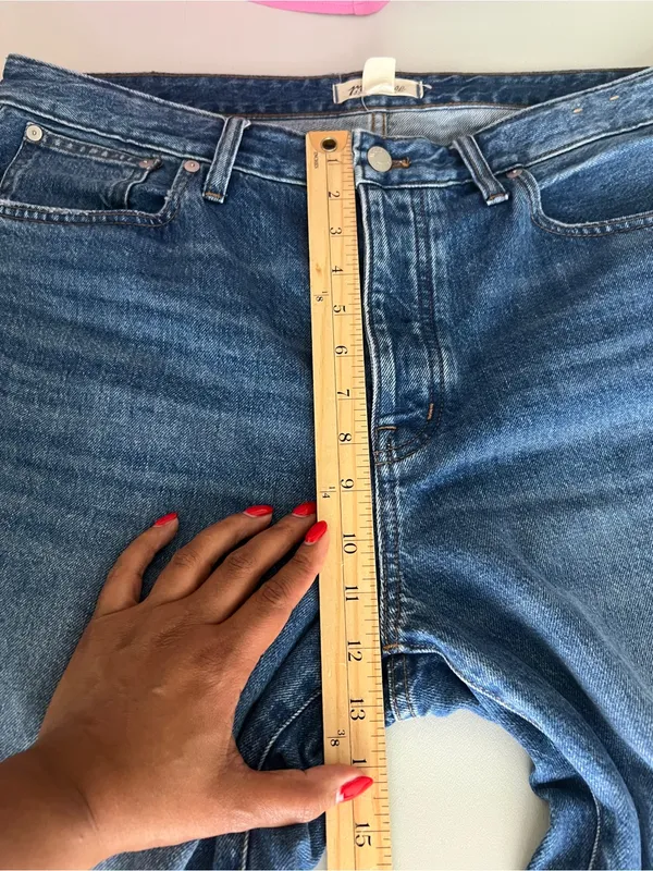 Madewell Low-Slung Curvy Straight Jeans 100% Cotton Denim Size 31‎ - Image 11
