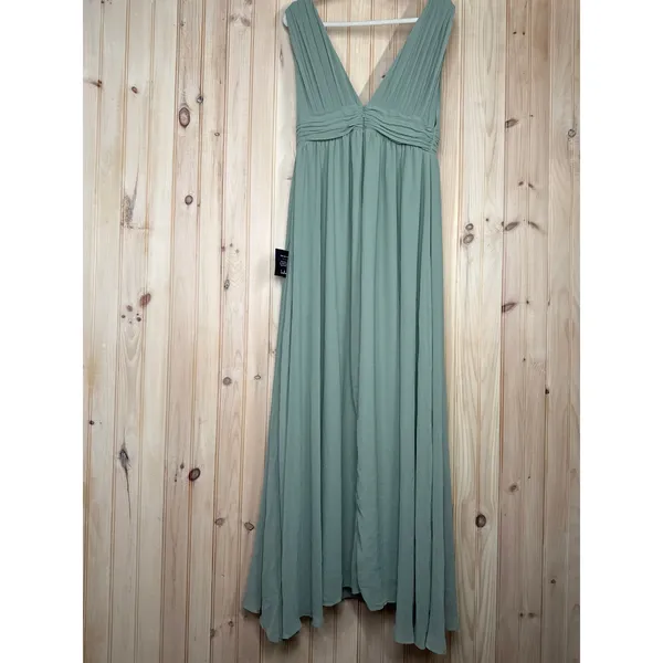 Lulus Heavenly Hues Sage Brush Maxi Dress Wedding Wedding Formal Flowy Medium - Image 5
