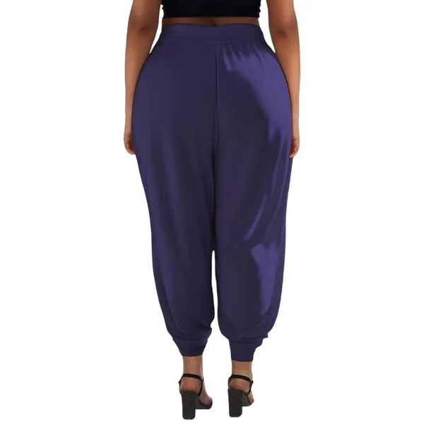 NWT White Mark Womens Plus Knit Pull On Jogger Pants PS560-NAVY1XL Navy Blue 1X - Image 3