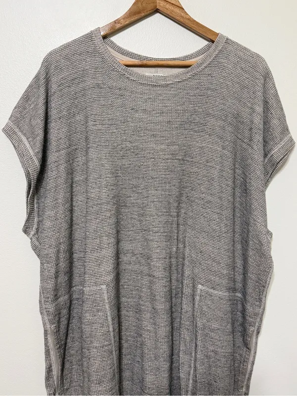 Billy Reid Women’s Cotton Knit Dress Size Large Gray Waffle Texture - Image 4