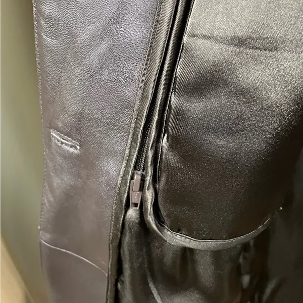 Vintage 90s Y2K Centigrade Leather Trench Coat Womens Size Medium Zip Out Lining - Image 11